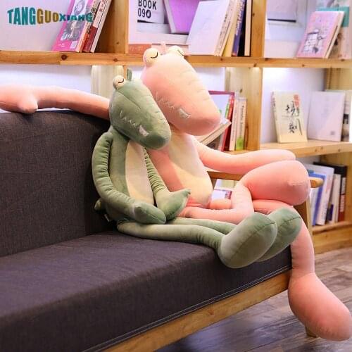 80-160cm Big Size Mr. Crocodile and Ms. Pink Plush toys Pillows Soft Stuffed Animals Dolls Kids Playmate Sleep Partner Xmas Gift