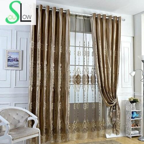 Coffee Italy Velvet Shade Curtain Laser Embroidered Living Room Voile Curtains Bedroom Luxury Fabric Tulle And For Drapes French