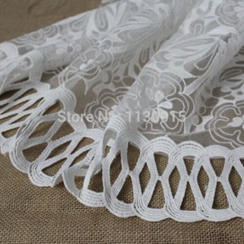 Free Shipping 2yards African Guipure Lace High Quality Net Lace,French Voile Tulle Mesh Lace Fabric For Dress White Corded Laces