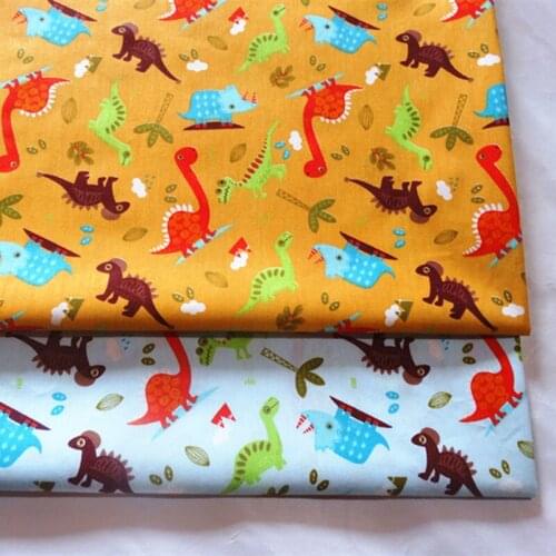 Baby Cotton Twill Fabric Printed Dinasour Cotton Cloth by half meter for DIY Sewing Bed Sheet Dress making cotton fabric
