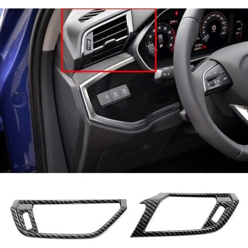 For Audi Q3 2019 2020 ABS Matte Carbon Fibre Car Accessories Left/Right Conditioner Air Outlet Trim Frame Panel Decoration Cover