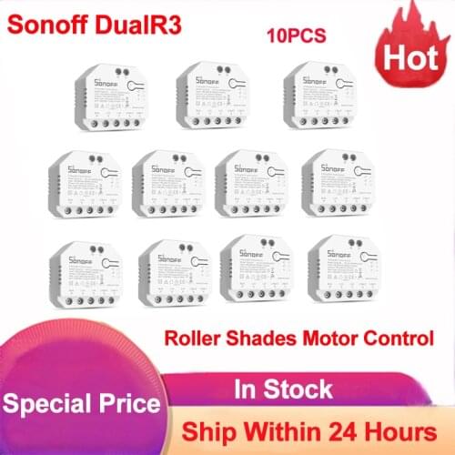 Sonoff DualR3 Smart WiFi Curtain Blind Switch For Roller Shutter Electric Motor Google Home Alexa Voice Control DIY Smart Home