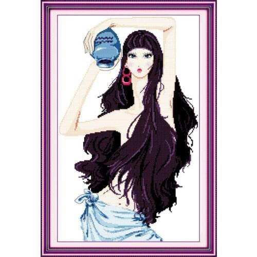 Pottery beauty cross stitch kit people 18ct 14ct 11ct count print canvas stitches embroidery DIY handmade needlework