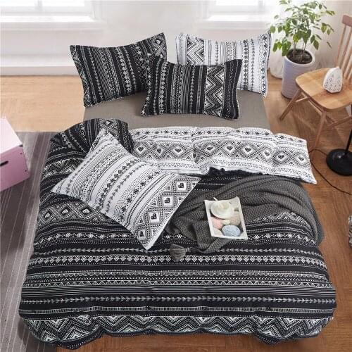 Boho Style Home Comforter Bedding Sets Black and White Duvet Cover Set Pillowcase Queen King Size Single Twins Double Bed Cover