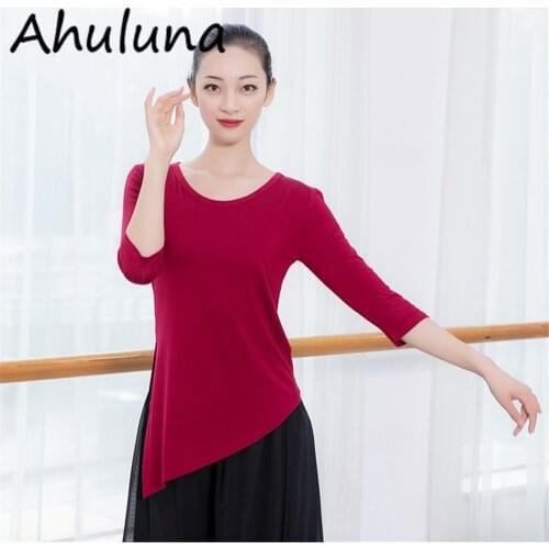 13 Colors Modern Dance Costume For Women Half Sleeve T Shirt Female Classical Tops Clothes D04001