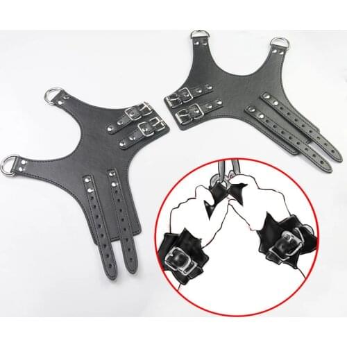 Leather Hang On Door Gloves Bondage ,Handcuffs For Sex ,Swing Suspension Hand Cuffs Restraint,Toys For Adults