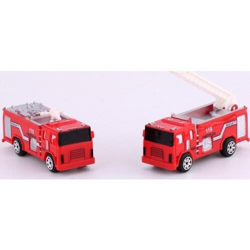 2PCS 8cm Model Cars Simulation Fire Truck Cake Decoration Vehicle Baking Ornaments Collection Model Boys Birthday Gifts