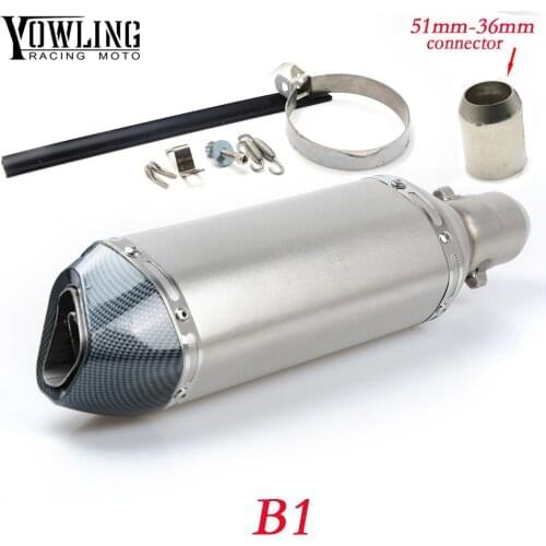 Motorcycle Inlet 51mm exhaust muffler pipe with db killer 36mm connector For Ducati MONSTER 400 620 695 696 796 821 1100 1200