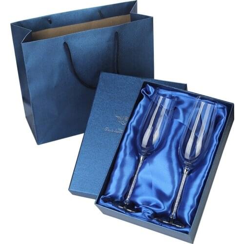 New 2Pc Wedding Glasses Personalized Champagne Flutes Crystalline Party Gift Toasting Glass Goblet