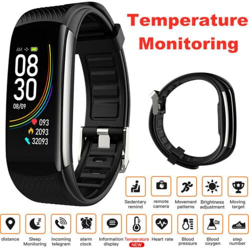 NEW Sport Smart Digital Watch with Body Temperature Measuring IP67 Waterproof Bluetooth Reminder Exercise Bracelet for Men Women