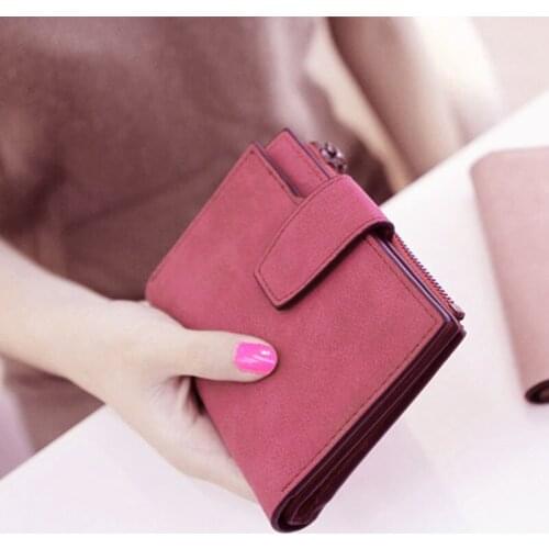 New Women Wallets Fashion Scrub Leather LadyS Design Card Holder Coin Purse -OPK
