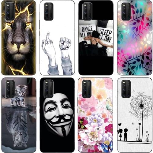 Phone Case for VIVO IQOO 3 IQOO3 Cases Silicon Soft TPU Flower Fundas Coque for Vivo IQOO 3 5G Cover Capa