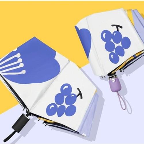 Fully automatic sunshade umbrella dual-use girl simple forest retro sunscreen anti-ultraviolet female folding sun umbrella