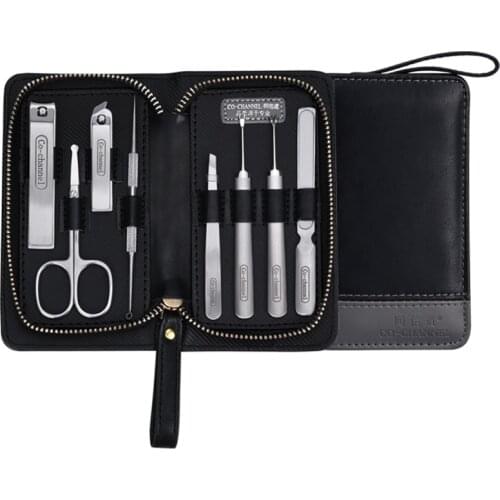 Portable Nail Scissors set Manicure Set Pedicure kit Stainless Steel Nail Clippers Tool Travel Grooming Case