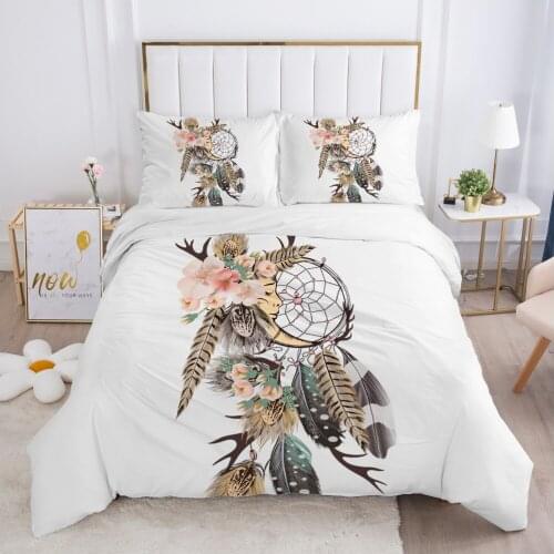 Comforter bedding sets Duvet cover set pillow case 50x70 Bed linens Bedding and covers plus size sets White dream catcher