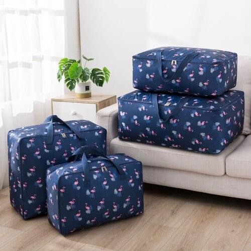 Thick Fabric Foldable Sturdy Large Capacity Clothes Storage Bag Organizer with Reinforced Handle for Comforters Blankets Bedding