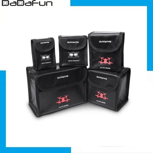 Sunnylife Li-Po Safe Bag Heat-resistant Battery Safe Storage Bag for DJI FPV Drone/FPV Goggles V2 in stock