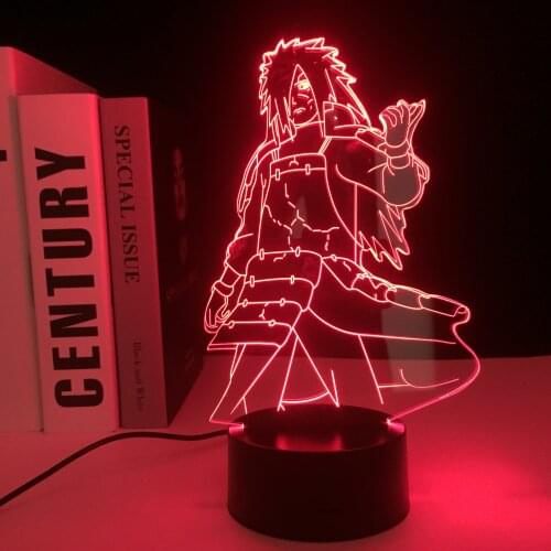 Anime Figure Madara 3D LED 7 Colors Changing Table Lamp Cartoon Night Lights for Children Room Decor Birthday Gift Night Light