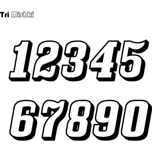 Tri Mishki HZX1300# 3D racing number helmet decals car sticker funny Vinyl Decals Motorcycle Accessories Stickers