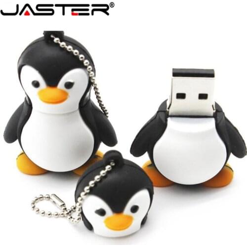 JASTER Genuine cartoon penguin USB Flash Drive U Disk USB Creativo Pendrive 4gb 8gb 16gb 32gb 64gb Memory Stick Real capacity
