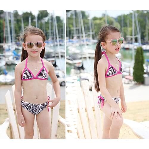 VIVOBINIYA Childrens Swimwear Baby Girl Leopard Bikini Swimsuit Kids Bathing Suit 2pics Set Summer Clothing Beach Clothes