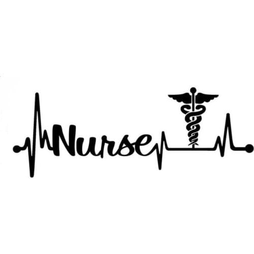8"*3.5" Nurse Heartbeat Lifeline Caduceus Funny Vinyl Decal Sticker Car Stickers Window