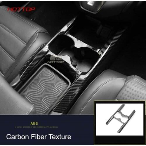 ABS Carbon Fiber Texture Front Cup Holder Trim Cover For Honda CRV CR-V 2017 2018 Auto Interior Frame (LHD&RHD) car styling