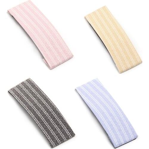 Furling Girl 1 PC Striped Printed Square Shape Polyester Hair Clip Fashion Girl Women Barrette Solid Hair Accessories