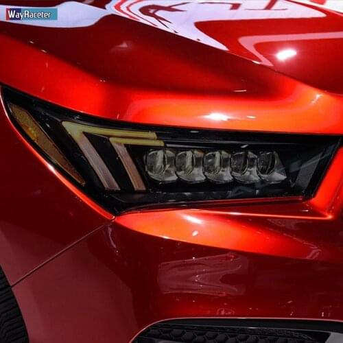 2 Pcs Car Headlight Protective Film Restoration Protection Transparent Black TPU Sticker For Acura MDX 2017-2020 Accessories