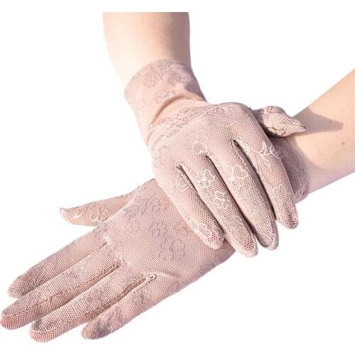 2020 Party Sexy Dressy Gloves Women Lady Lace Mittens Accessories Sunscreen Summer Full Finger Girls Lace Fashion Gloves Z0331