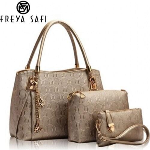 New women handbags leather handbag women messenger bags ladies brand designs bag bags Handbag+Messenger Bag+Purse 3 Sets