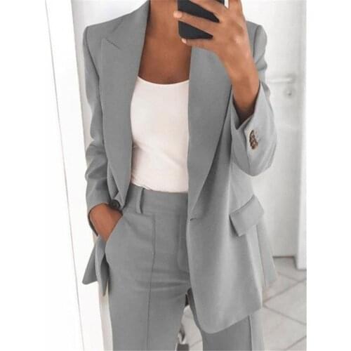 Plus size blazer for women Fashion slim long sleeve single button women blazers and jackets Pink elengant suit jacket