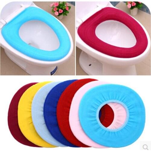 1pcs Warm Soft Washable Toilet Seat Cover Mat for Closestool Mat Seat Home Decor Case Toilet Lid Cover Accessories Random Color