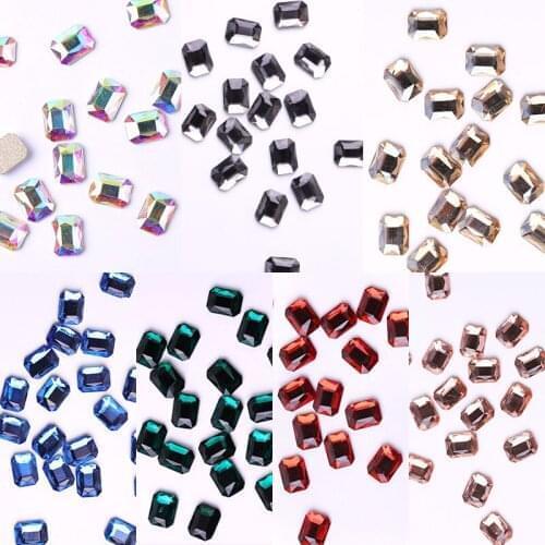 10 pieces of the latest 3D manicure diamond rectangular flat back crystal shining 3D manicure gem manicure art ornaments