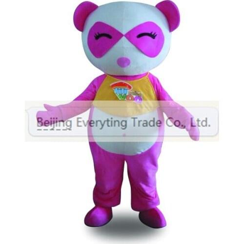 2017 Adult Cartoon Character cute purple panda Mascot Costume Hallooween party costume adult size