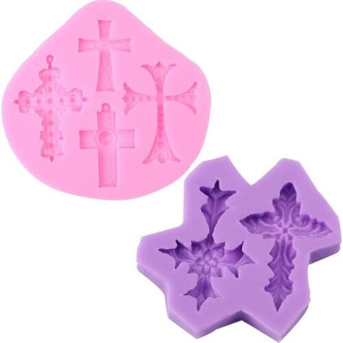 3D Silicone Cake Mold Cross Modeling Cake Decoration Tools Chocolate Candy Cakes Border Decoration Molds Kitchen Baking Tool