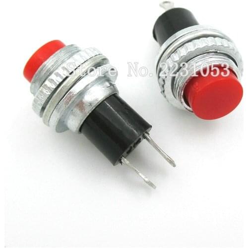 5PCS/LOT Small Momentary Push Button Switch 10mm Red Non Locking Switches DS-314