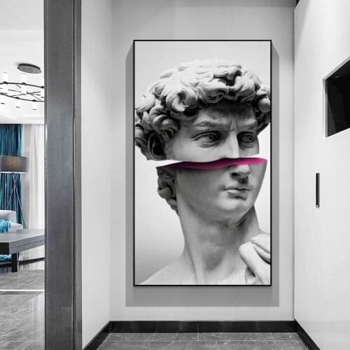 Abstract Sculpture Art of David Canvas Posters and Prints Funny Vaporwave David Canvas Paintings on the Wall Modern Home Decor