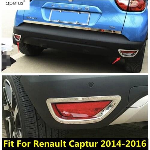 Lapetus Accessories For Renault Captur 2014 2015 2016 ABS Rear Bumper Tail Fog Lamp Lights Molding Cover Kit Trim 2 Pcs / Set