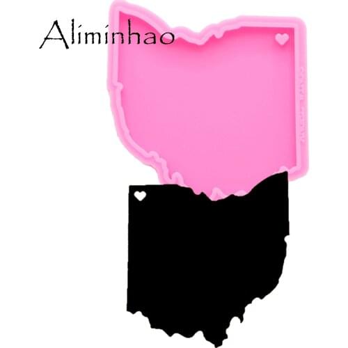 DY0221 Shiny us State ohio Silicone Molds DIY epoxy mould silicon Resin Crafting molds keychains Mold