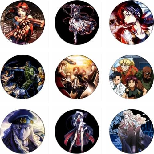 Black Lagoon Cosplay Badges Revy Rebecca Brooch Icon Collection Rock Balalaika Breastpin for Backpacks Clothing