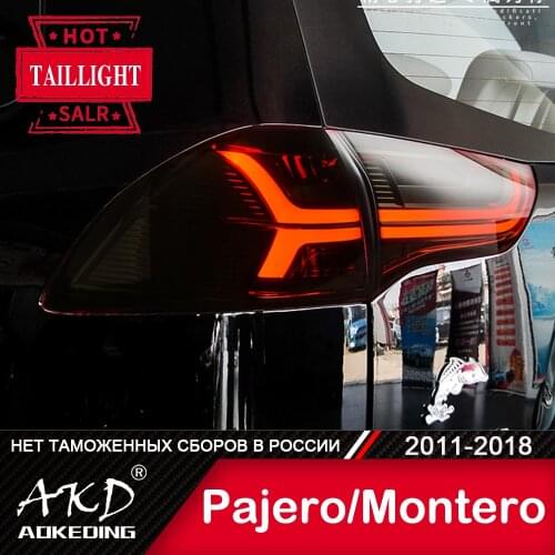 For Car Pajero Sport V73 Tail Lamp 2011-2016 LED Fog Lights Day Running Light DRL Tuning Car Accessories Montero Tail Lights