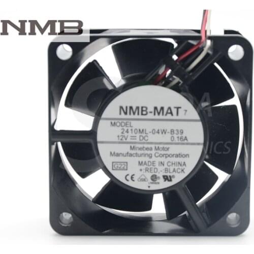 For NMB 2410ML-04W-B39 6025 6CM 12V 0.16A three wire dual ball bearing fan 60*60*25mm