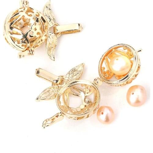 DoreenBeads Zinc Based Alloy Pendants Mexican Angel Caller Bola Harmony Ball Wish Box Locket Round Metal Gold Can Open,3 PCs