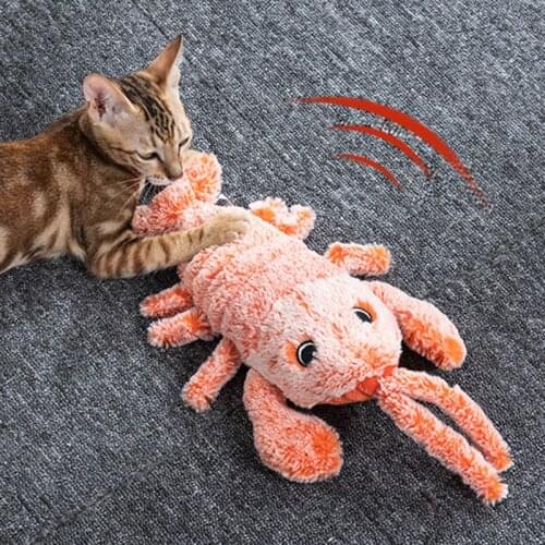 Moving Cat Toy Fish Stuff Electric For Cat Simulation Lobster Stuffed Plush Toys Automatic Interactive Cat Toys Catnip USB