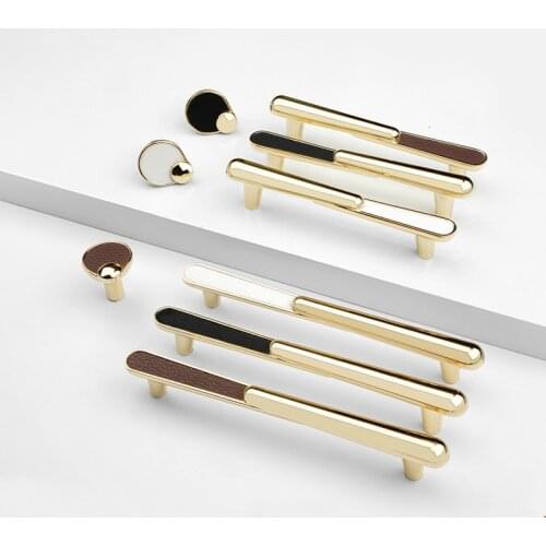 Two-color Splicing Furniture Handles Kitchen Cabinet Door Handles Zinc Alloy Wardrobe Drawer Knobs Home Decoration