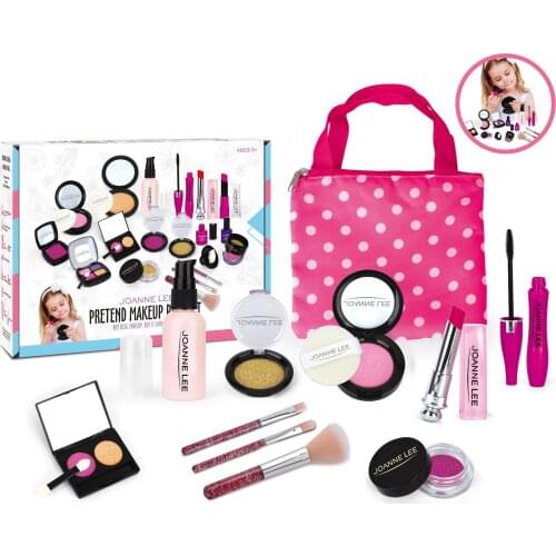 Girl Pretend Play Make Up Toy Simulation Cosmetics Pink Makeup Set Princess Beauty Plastic Play House Toy for kids xmas gifts