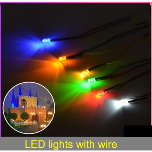 30Pcs/lot DIY Building Model Making Materials Sand Table Small Bulbs Flat Head with Line LED Lights 6 Colors