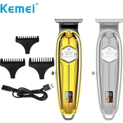Kemei Hair Clippers for Men Cordless Professional Hair Trimmer Beard Trimmer Barber Haircut Machine Rechargeable LED Display