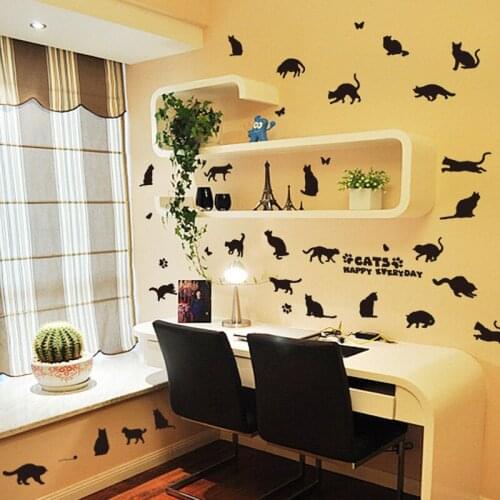 Very Naughty Black Cats wall sticker PVC material DIY wall decals For Living room Childrens room bedroom wall decor sticker